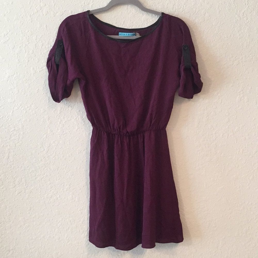 WOMENS FALL DRESS Alice + Olivia Silk Plum Purple Dress